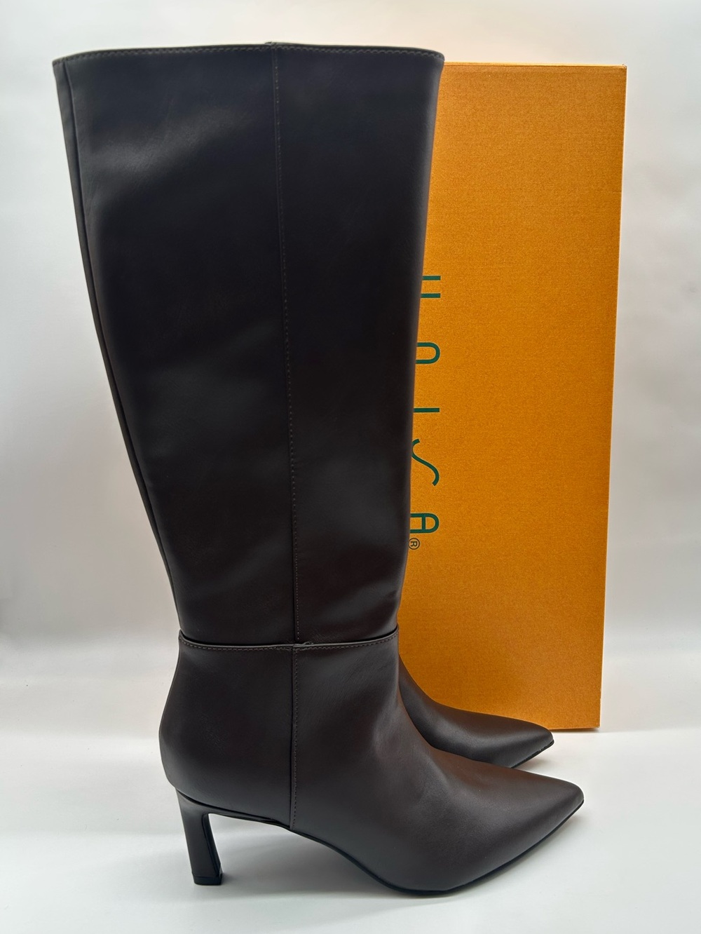 UNISA Lilane-J Tall Brown Boots Size 8 Medium Knee High Pointed Toe Dress Boots - Picture 13 of 13